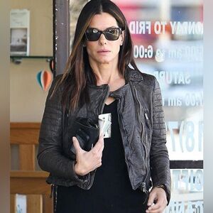 All Saints Slate Biker Brown Italian Leather Jacket